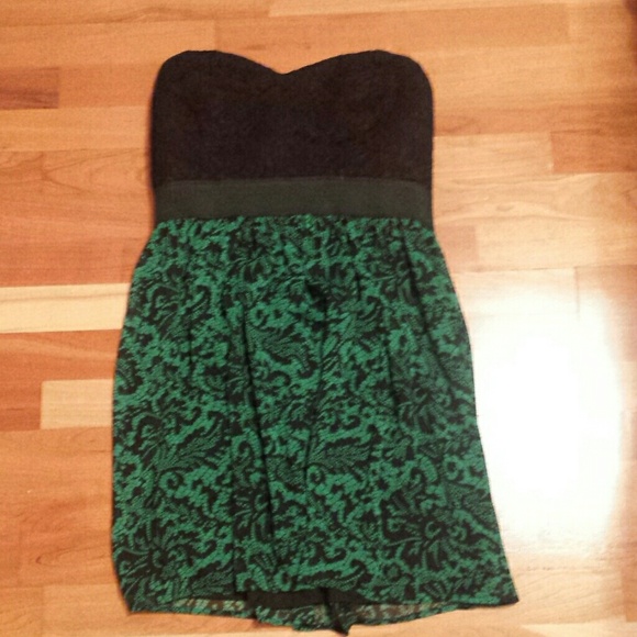 Wet Seal Black and Blue Strapless Dress