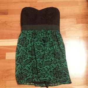 Wet Seal Black and Blue Strapless Dress