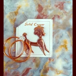 ⭐️Vintage Unworn Poodle Pin & Hoop Earrings⭐️BOHO