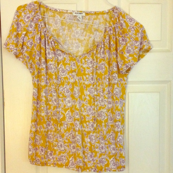 Old navy, purple and yellow floral top