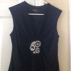 Sleeveless black top
