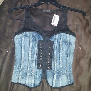 Love culture washed denim top