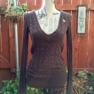 Brown Abercrombie knitted sweater.