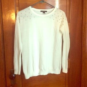 Studded white sweater
