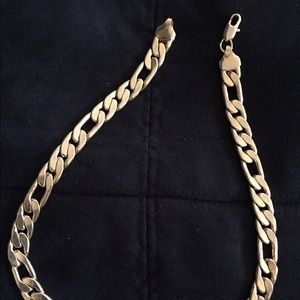 Necklace gold plated 20" long and 1/2 "wide