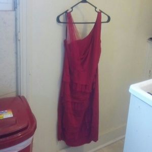 Torrid Red One Sheer Shoulder Dress, size 2