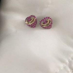 Sassy Juicy Couture heart earring studs