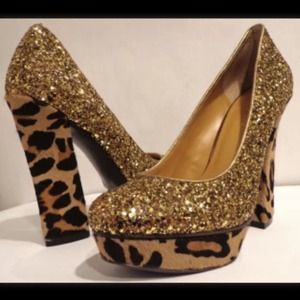 Nine West Gold/Leopard Heels