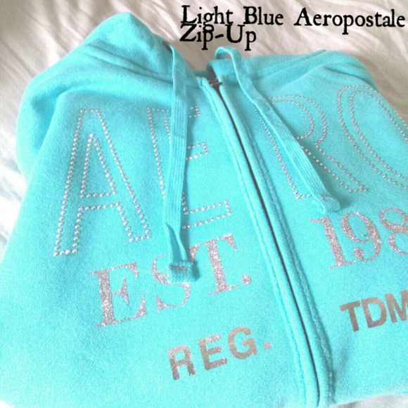 Light Blue Aeropostale Zip-Up