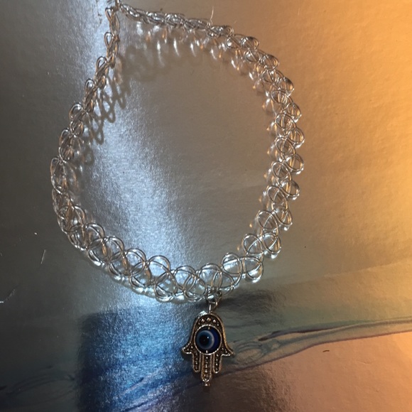 Brandy Melville Accessories - Clear tattoo choker with Hamsa Hand