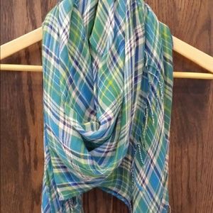Plaid Fringe Scarf