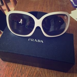 White authentic prada sunglasses