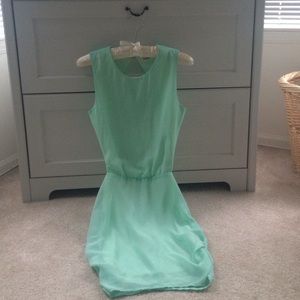 Backless chiffon mint dress