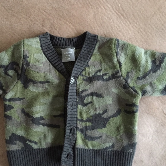 Infant boy camo cardigan