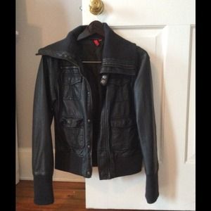 Saks fifth avenue 5/48 black pleather jacket