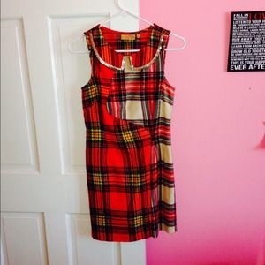 Vera wang plaid dress worn once