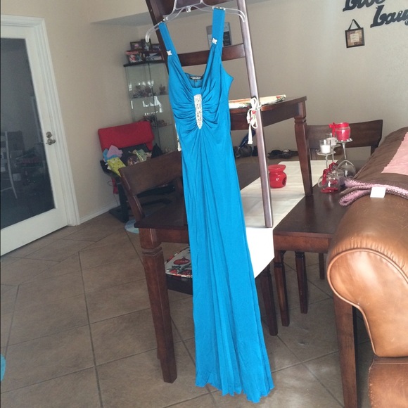 Rampage Prom Dress - Turquoise with Silver Accents
