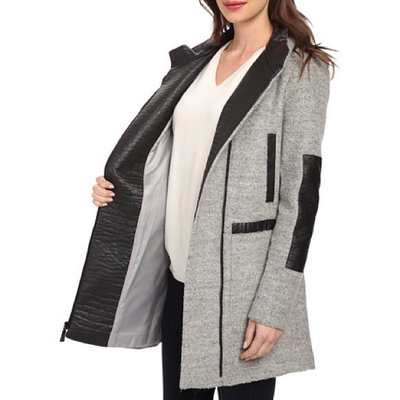 Vince Camuto Jackets & Coats - VINCE CAMUTO Leather Detail Coat Vince Camuto Jackets & Coats - VINCE CAMUTO Leather Detail Coat