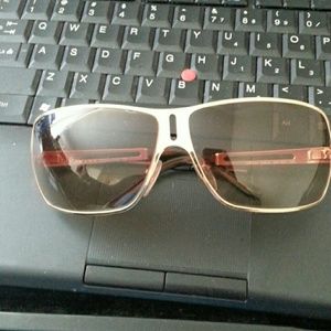Gold Prada glasses with brown lenses