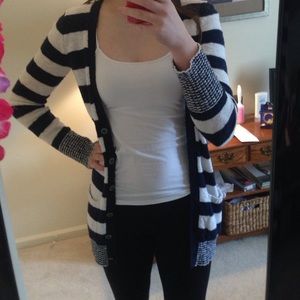 VS pink striped cardigan