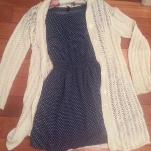 Polkadotted button up dress
