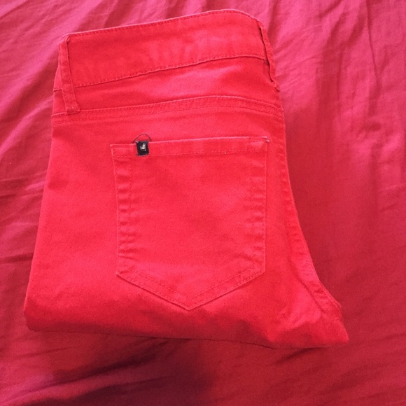 Red lovesick skinny jeans
