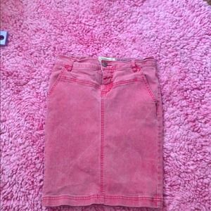 Red Jean skirt