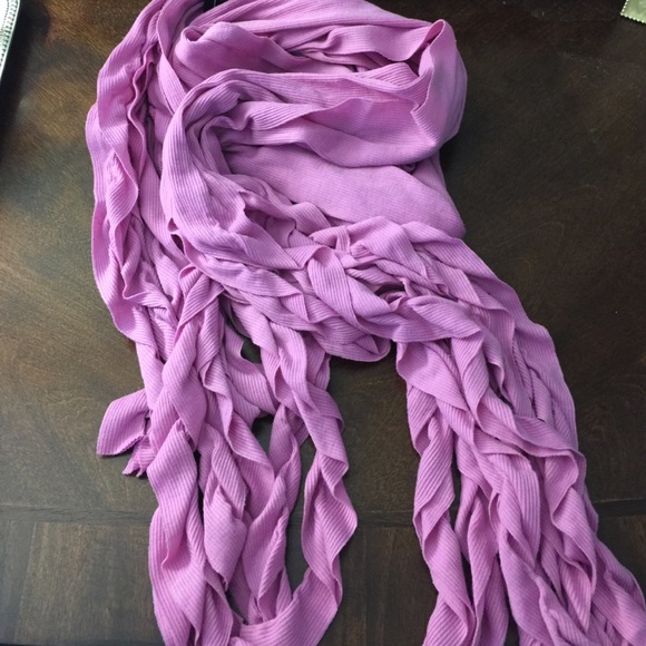 Pink ruffle scarf