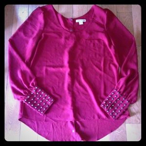 Boutique red with silver studs shirt