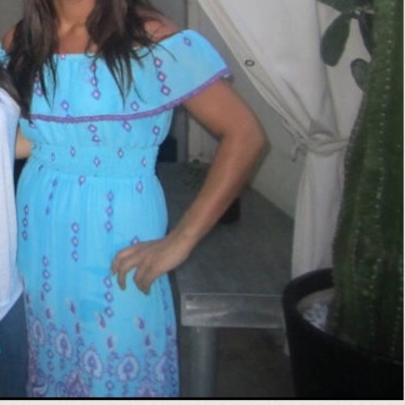 Summer maxi dress (aqua/purple)