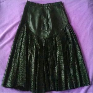 Leather and Suede Skirt