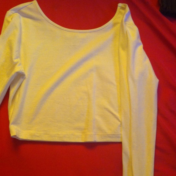 White long sleeve crop top