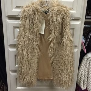 Faux fur shaggy vest