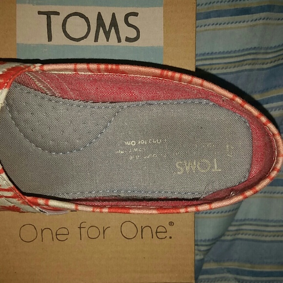 Toms: Womens Classics ; Orange Palm Trees Size 7 - Picture 2 of 4