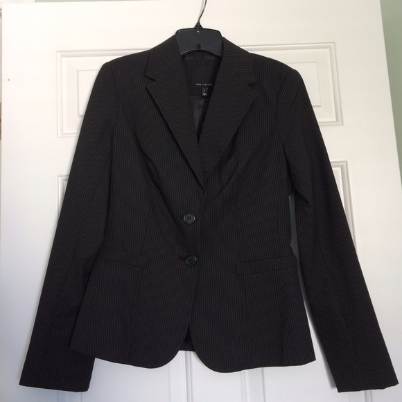 Black suit jacket w/ thin white stripes, brand new