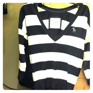 Abercrombie & Fitch navy/white striped sweater
