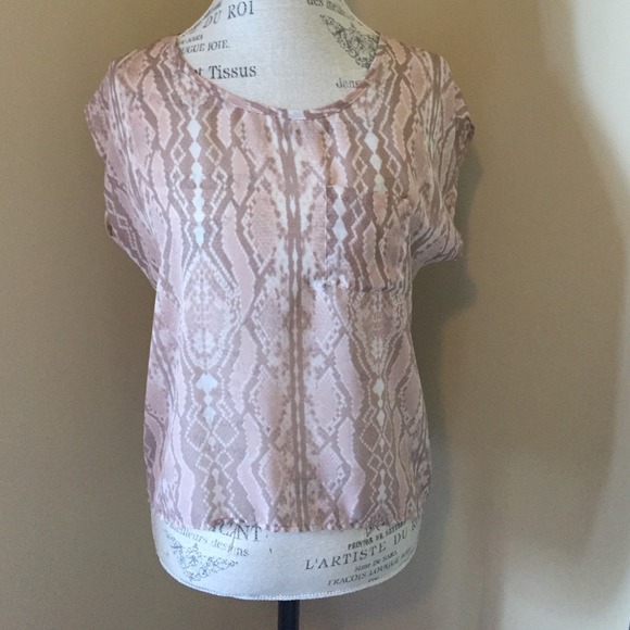 Sheer snakeskin print top