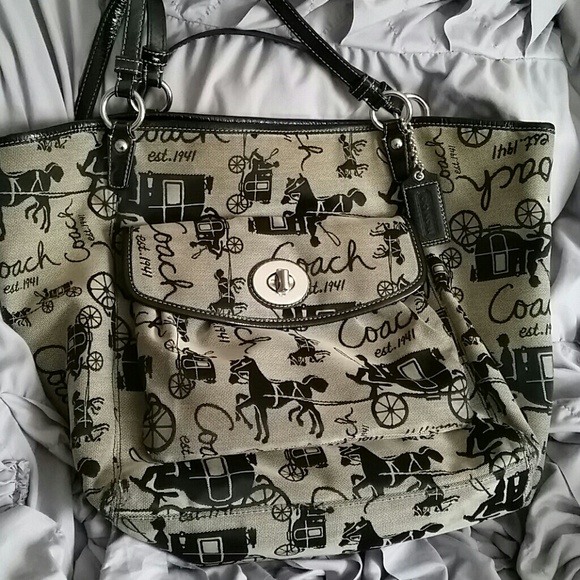 Authentic large coach tote