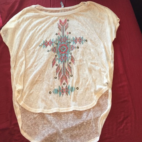 Tribal print sheer shirt