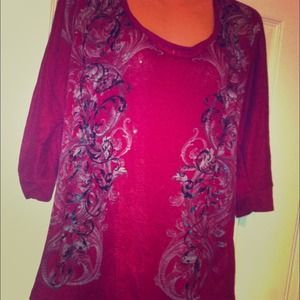 Cute sweater with chiffon details!