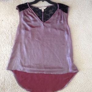 Sheer purple and black top