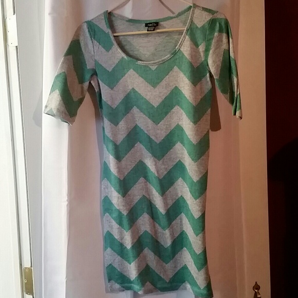 Chevron print sweater dress