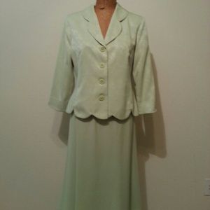 Soft Lime Green Jacket and Skirt