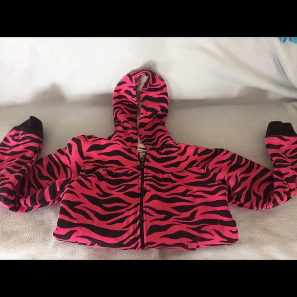 Justice pink zebra pink jacket