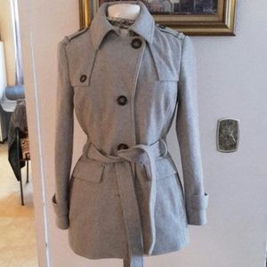Banana Republic Gray Wool Military Coat