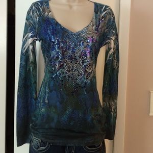 Daytrip Snakeskin  Top with Bling!