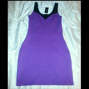 Express purple bodycon bandage dress