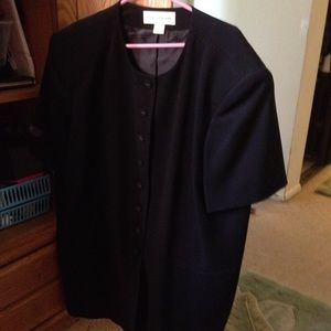 Black suit top, covered buttons,- plus size SALE