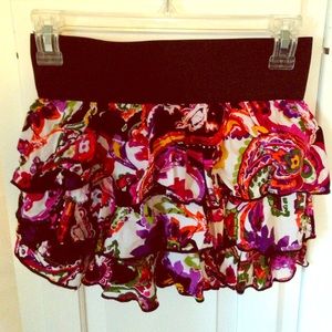 Colorful Frilly Mini Skirt
