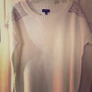 The Limited-Off White Embellished Sweater
